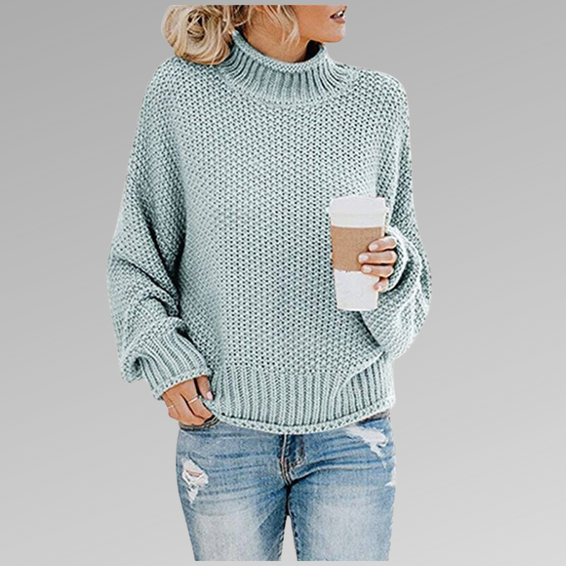 Magnolia | Women's Turtleneck Oversized Sweater - Orange - Image 6