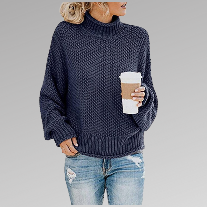 Magnolia | Women's Turtleneck Oversized Sweater - Orange - Image 7