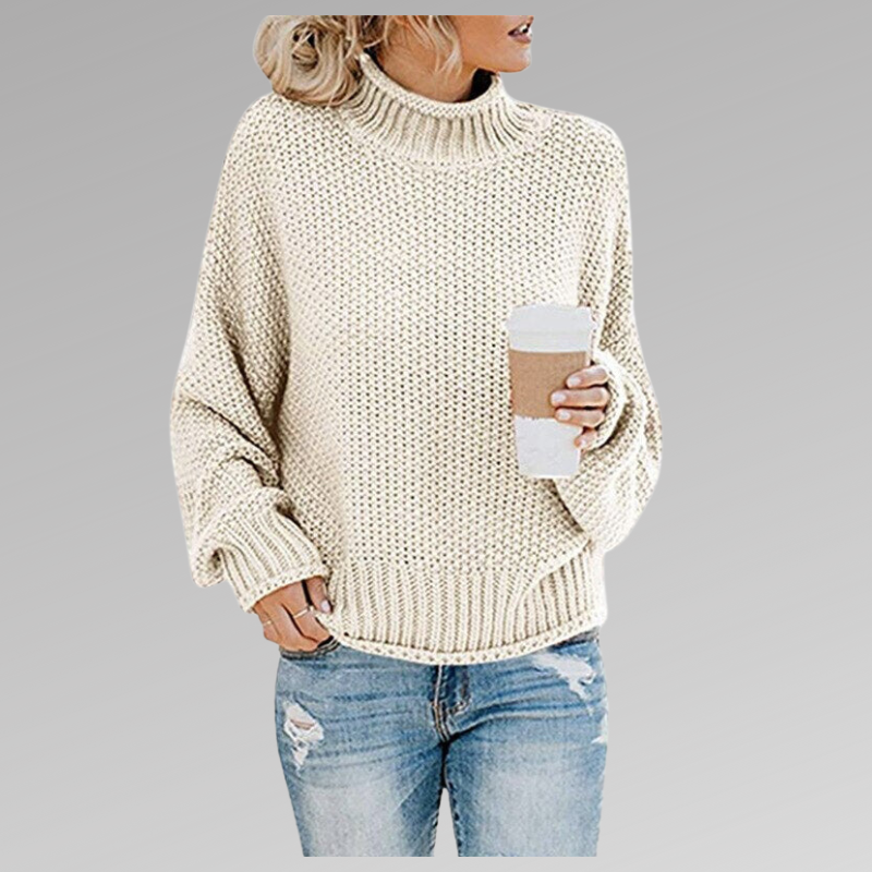 Magnolia | Women's Turtleneck Oversized Sweater - Orange - Image 8