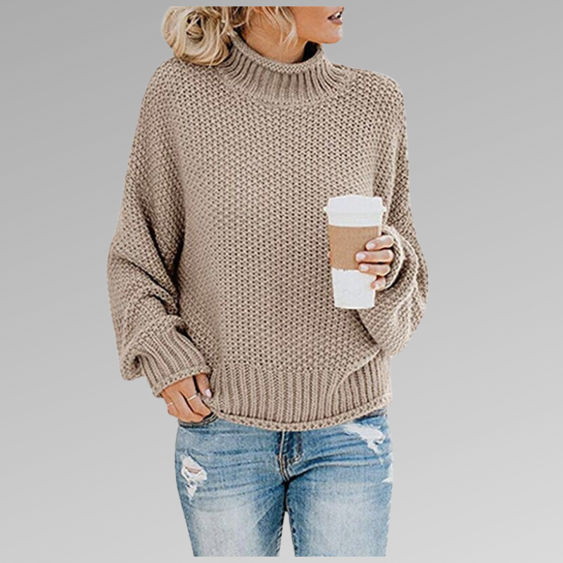 Magnolia | Women's Turtleneck Oversized Sweater - Orange - Image 9