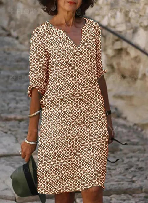 Marietta | Women's Geometric Print Summer Shift Dress - Image 4