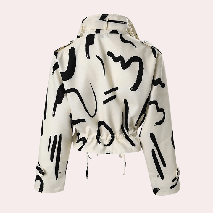 Marlowe | Women's Abstract Print Cropped Jacket - Image 3