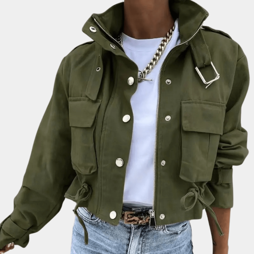 Marlowe | Women's Abstract Print Cropped Jacket - Image 5