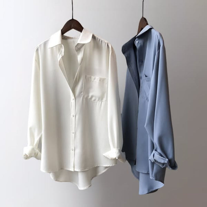 Marlowe | Women's Long Sleeve Button-Up Blouse - White - Image 11