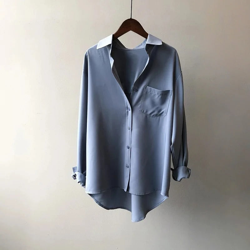 Marlowe | Women's Long Sleeve Button-Up Blouse - White - Image 4