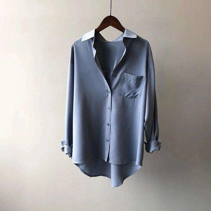 Marlowe | Women's Long Sleeve Button-Up Blouse - White - Image 4