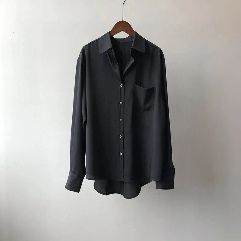 Marlowe | Women's Long Sleeve Button-Up Blouse - White - Image 7