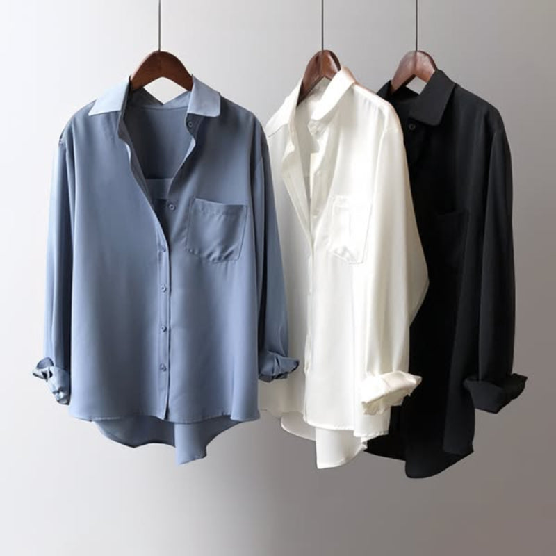 Marlowe | Women's Long Sleeve Button-Up Blouse - White - Image 9