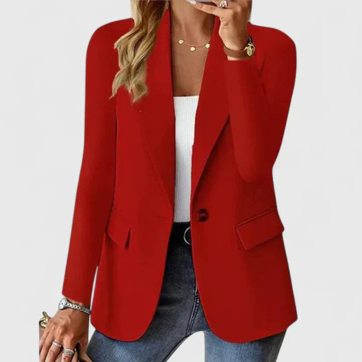 Maxine | Women's Fitted Single Button Blazer - Pink - Image 2