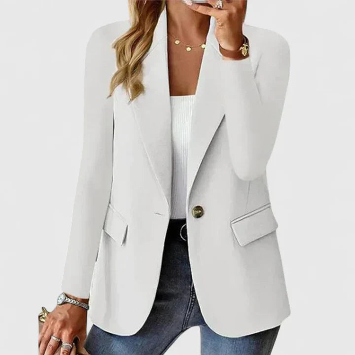 Maxine | Women's Fitted Single Button Blazer - Pink - Image 3
