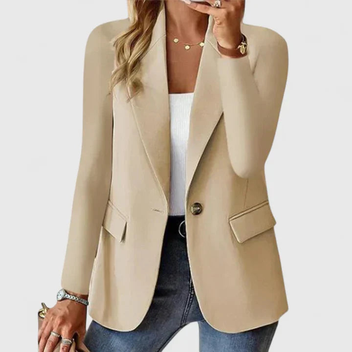 Maxine | Women's Fitted Single Button Blazer - Pink - Image 4
