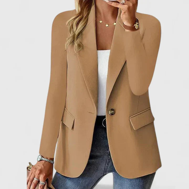 Maxine | Women's Fitted Single Button Blazer - Pink - Image 5