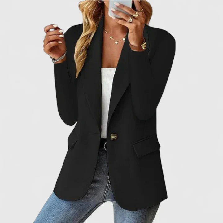 Maxine | Women's Fitted Single Button Blazer - Pink - Image 7