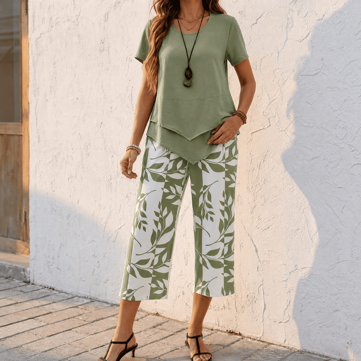Merewyn | Women's Two-Piece Tunic and Wide Leg Pants Set - Lilac - Image 18