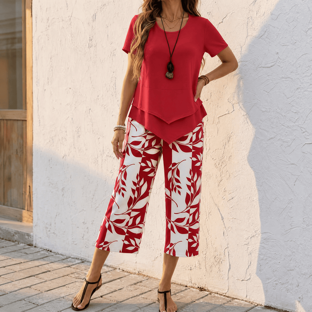 Merewyn | Women's Two-Piece Tunic and Wide Leg Pants Set - Lilac - Image 19