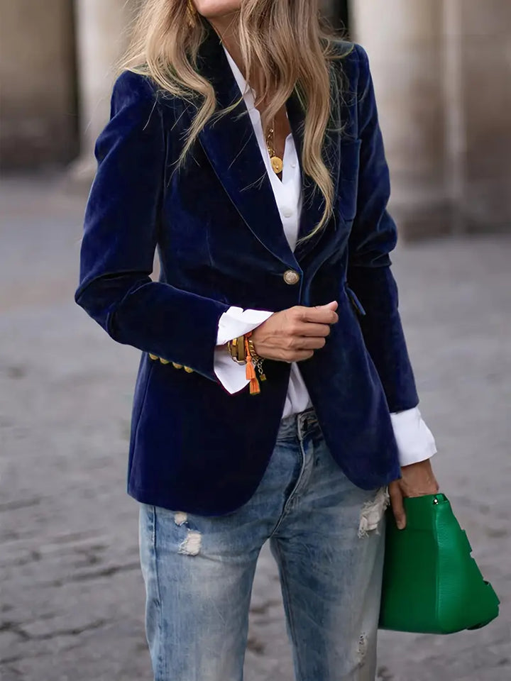 Miranda | Women's Single Breasted Navy Blazer - Navy - Image 2