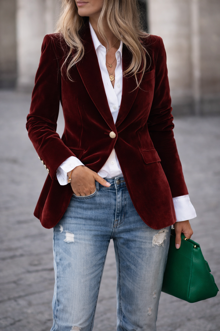 Miranda | Women's Single Breasted Navy Blazer - Navy - Image 4