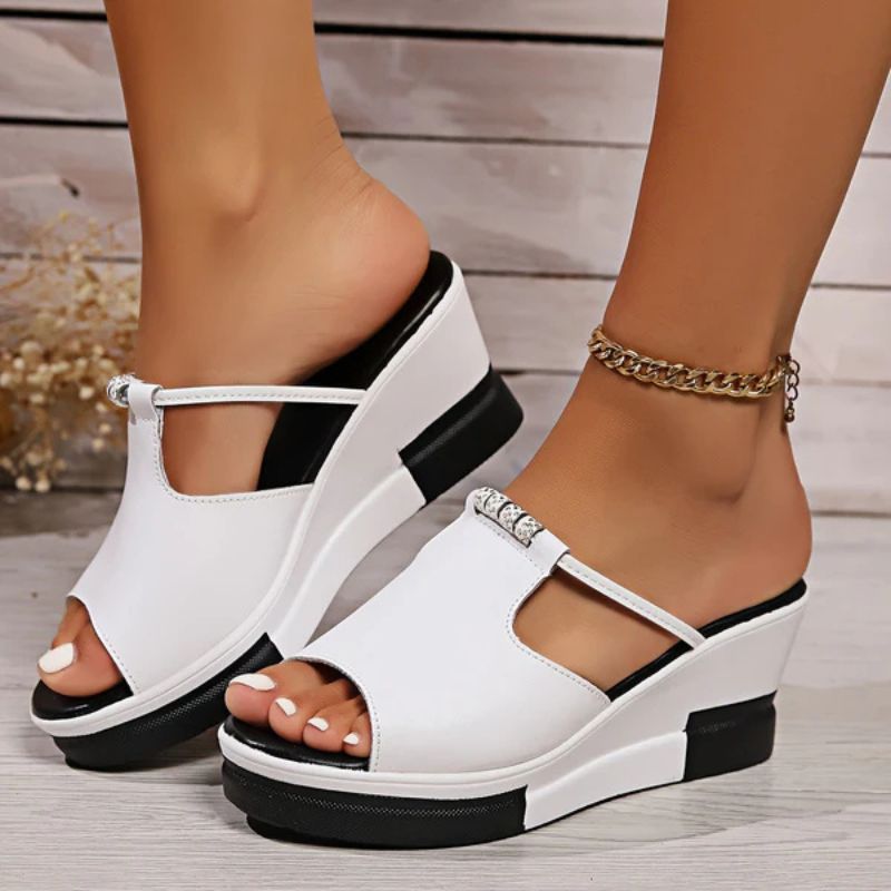 Morgana | Women's Platform Comfort Sandals - Black - Image 2