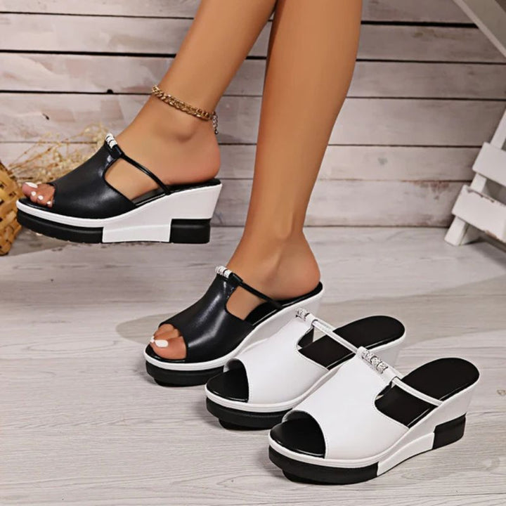 Morgana | Women's Platform Comfort Sandals - Black - Image 4