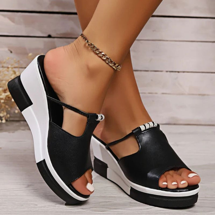 Morgana | Women's Platform Comfort Sandals - Black - Image 6