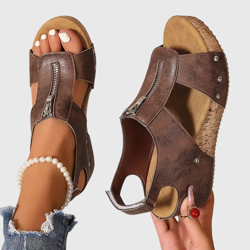 Nadine | Women's Arch Support Orthopedic Sandals - Black - Image 3