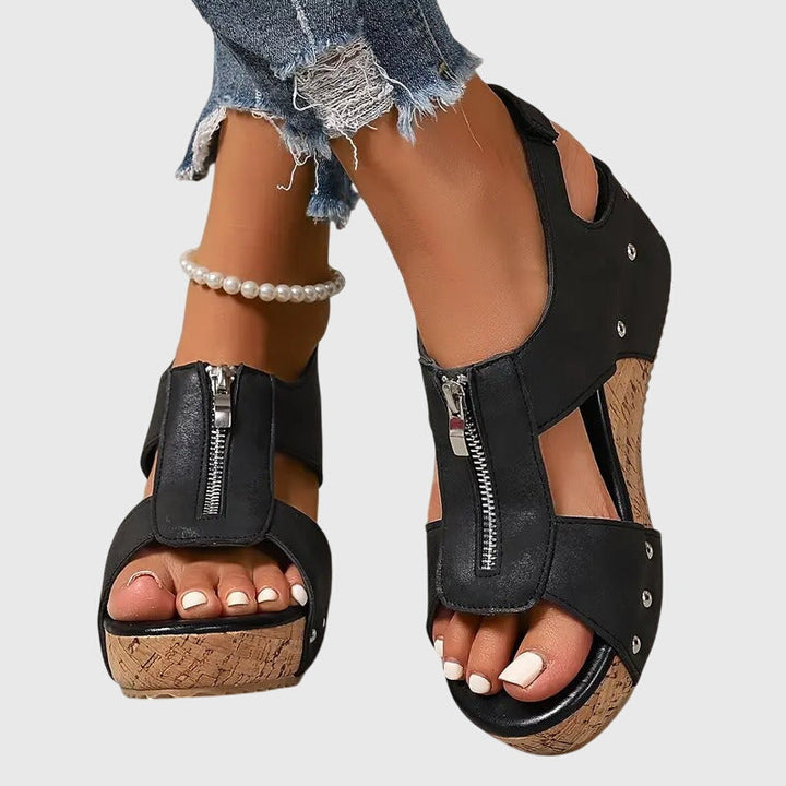 Nadine | Women's Arch Support Orthopedic Sandals - Black - Image 9