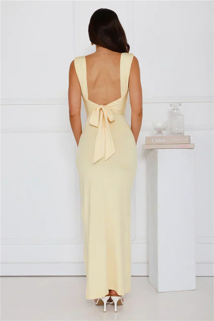 Naveena | Women's Formal Maxi Dress with Side Split - Sage - Image 8