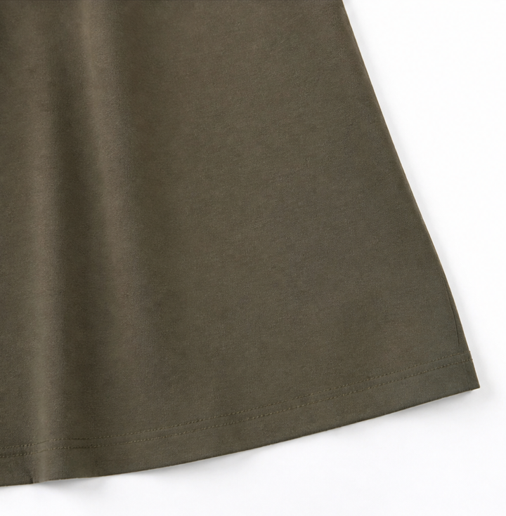 Nelvara | Women's Cowl Neck Sleeveless Shift Mini Dress - Olive Green - Image 11