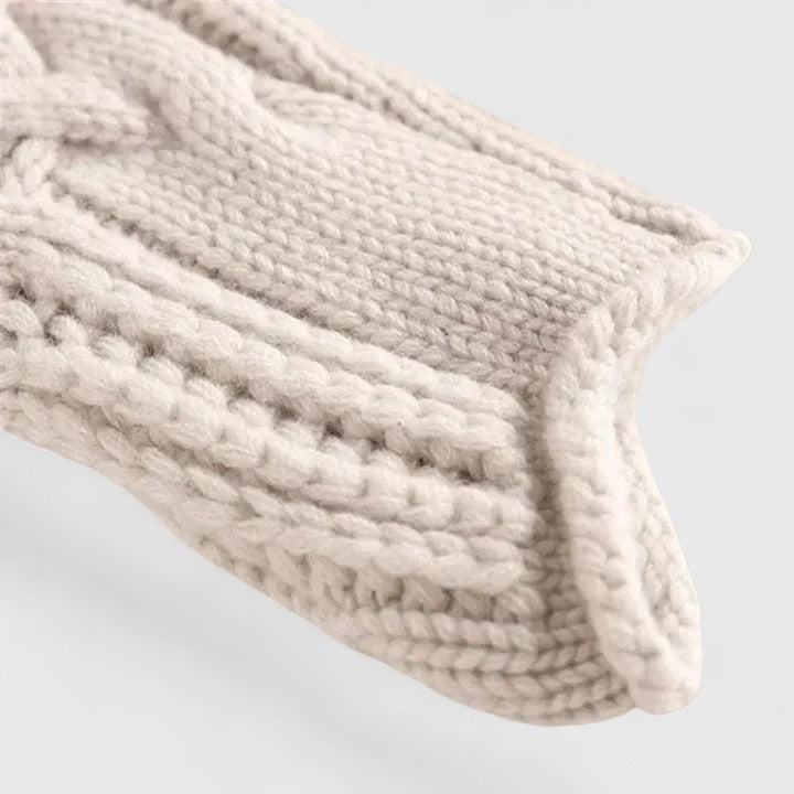Nerida | Women's Cable Knit Mock Neck Jumper - Light Blue - Image 6