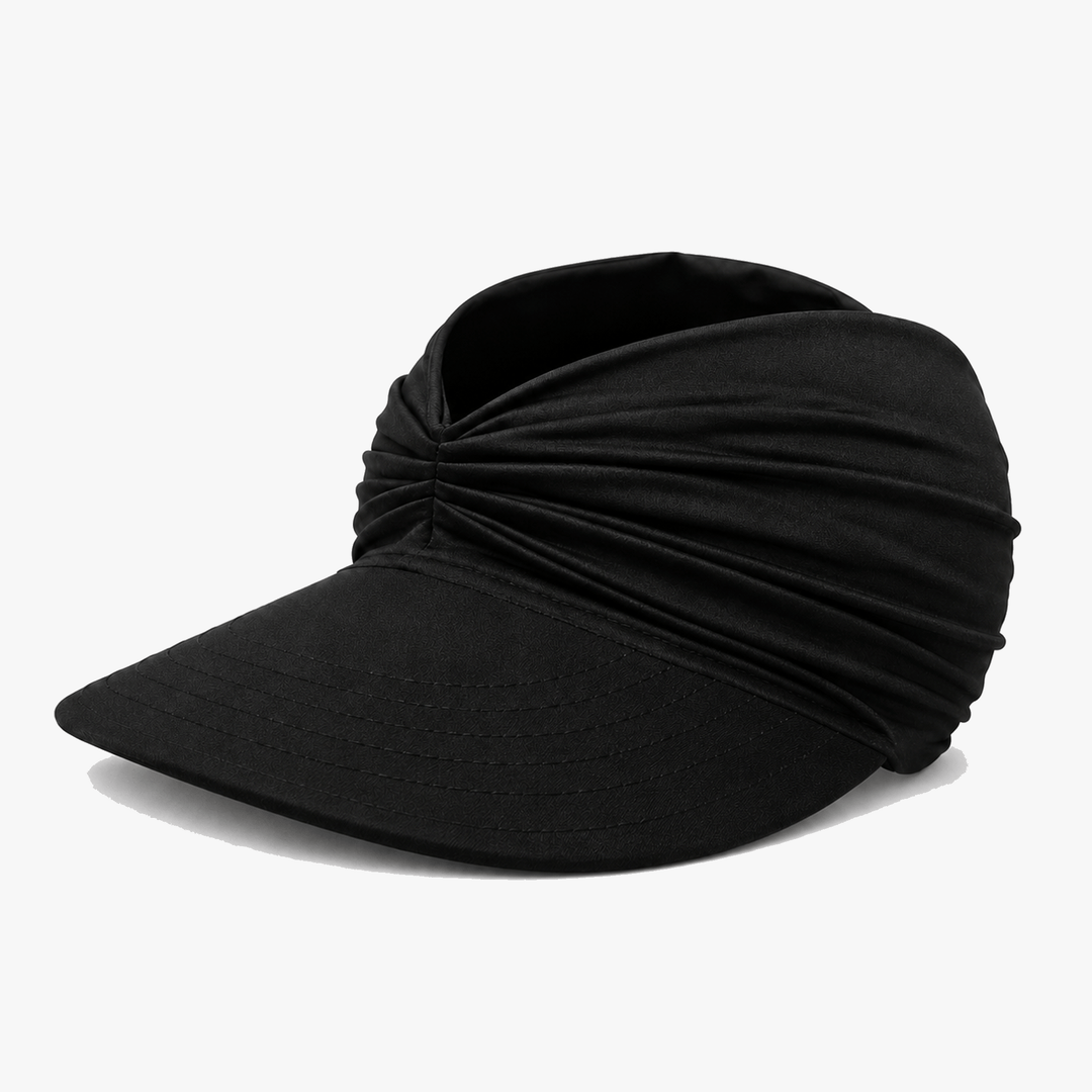 Nerys | Women's UPF 50+ Wide Brim Sun Visor Hat - Black - Image 11