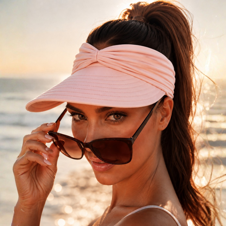 Nerys | Women's UPF 50+ Wide Brim Sun Visor Hat - Black - Image 5