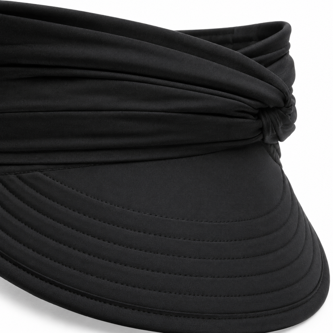 Nerys | Women's UPF 50+ Wide Brim Sun Visor Hat - Black - Image 7