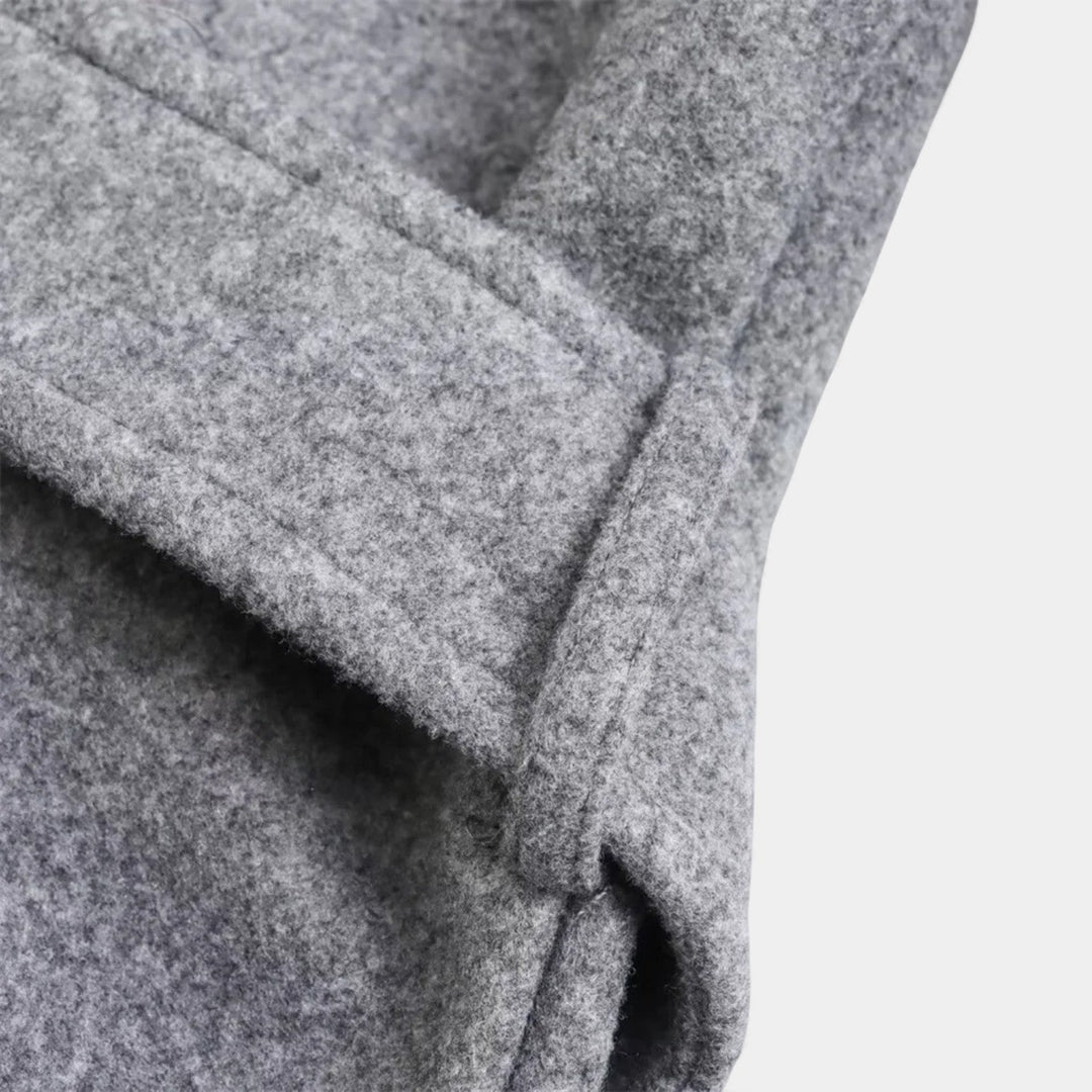 Octavia | Women's Hooded Belted Wrap Coat - Black - Image 9