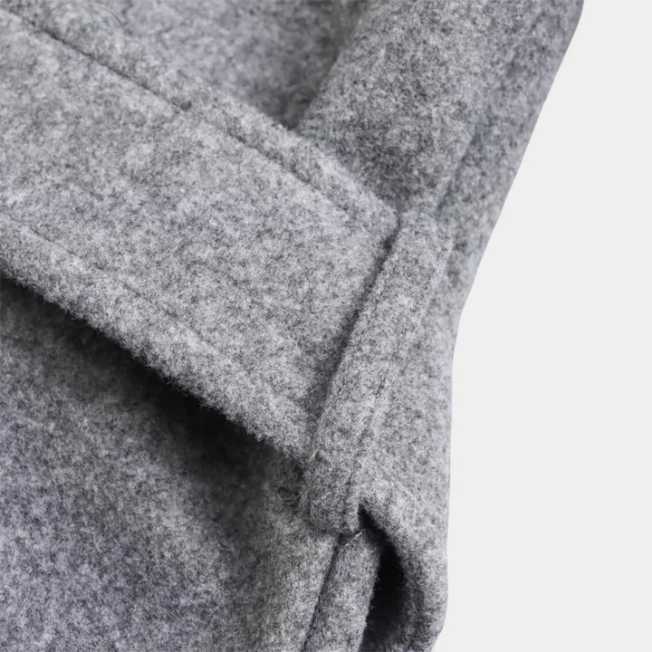 Octavia | Women's Hooded Belted Wrap Coat - Black - Image 9