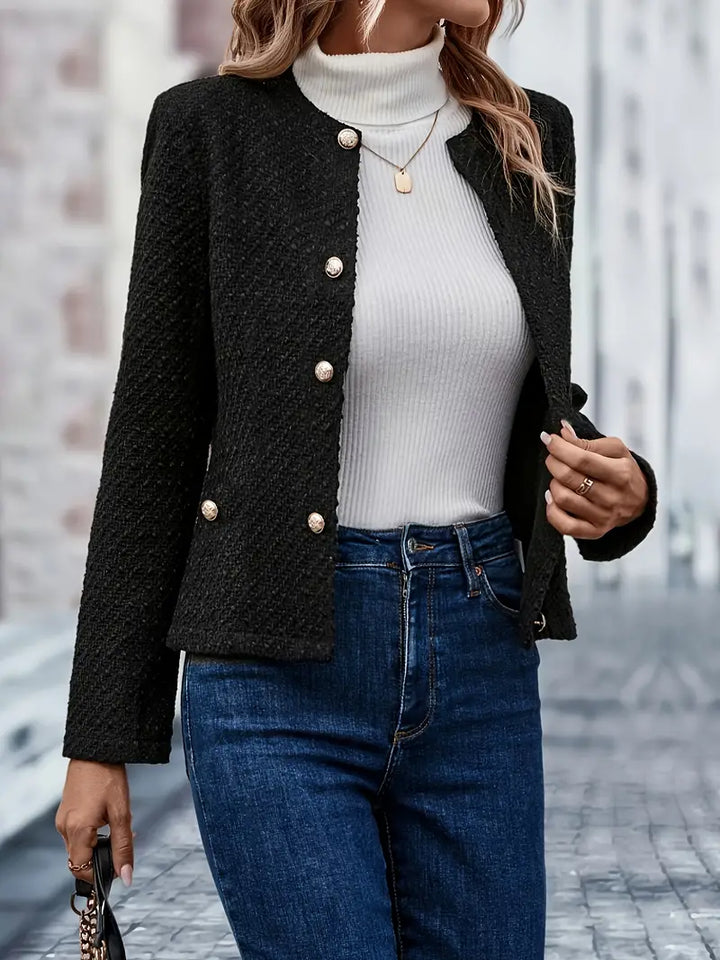 Odessa | Women's Single Breasted Tailored Blazer - Black - Image 2