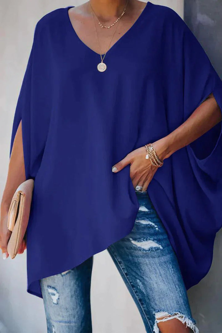 Odette | Women's Batwing Sleeve V-Neck Oversized Tunic - Hot Pink - Image 4