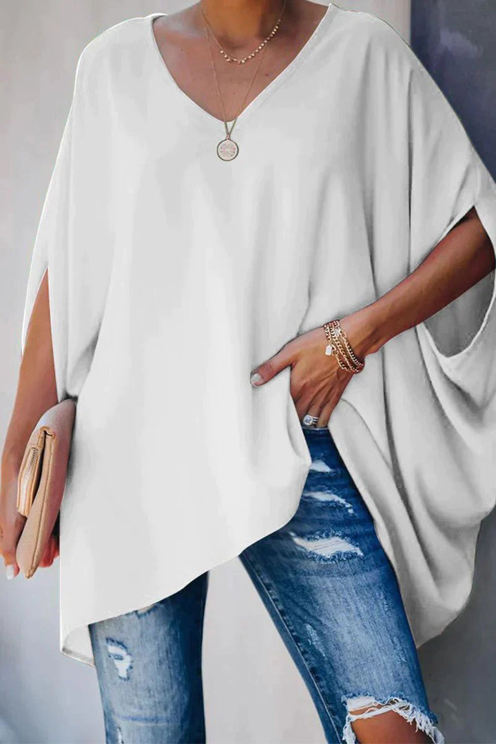 Odette | Women's Batwing Sleeve V-Neck Oversized Tunic - Hot Pink - Image 5