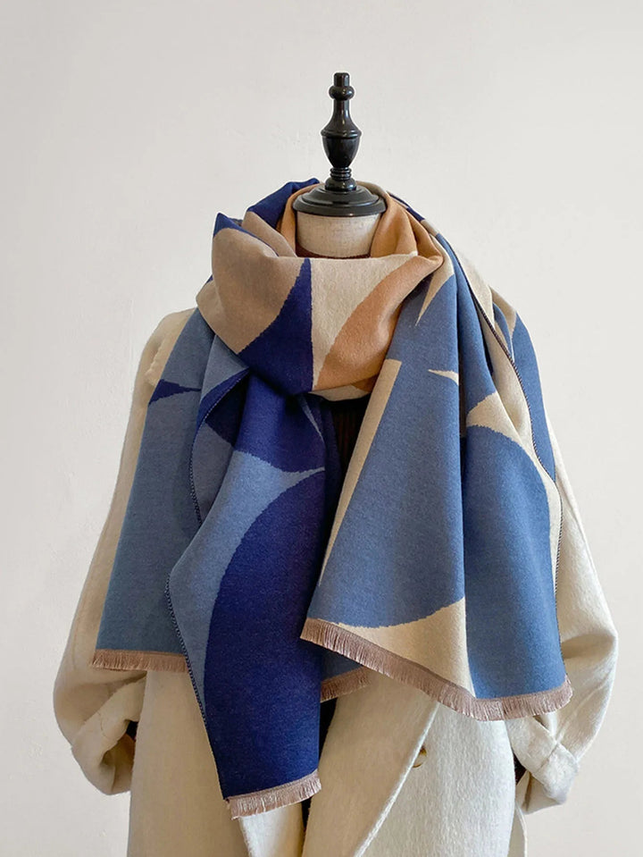 Odette | Women's Reversible Geometric Print Scarf - Purple - Image 3