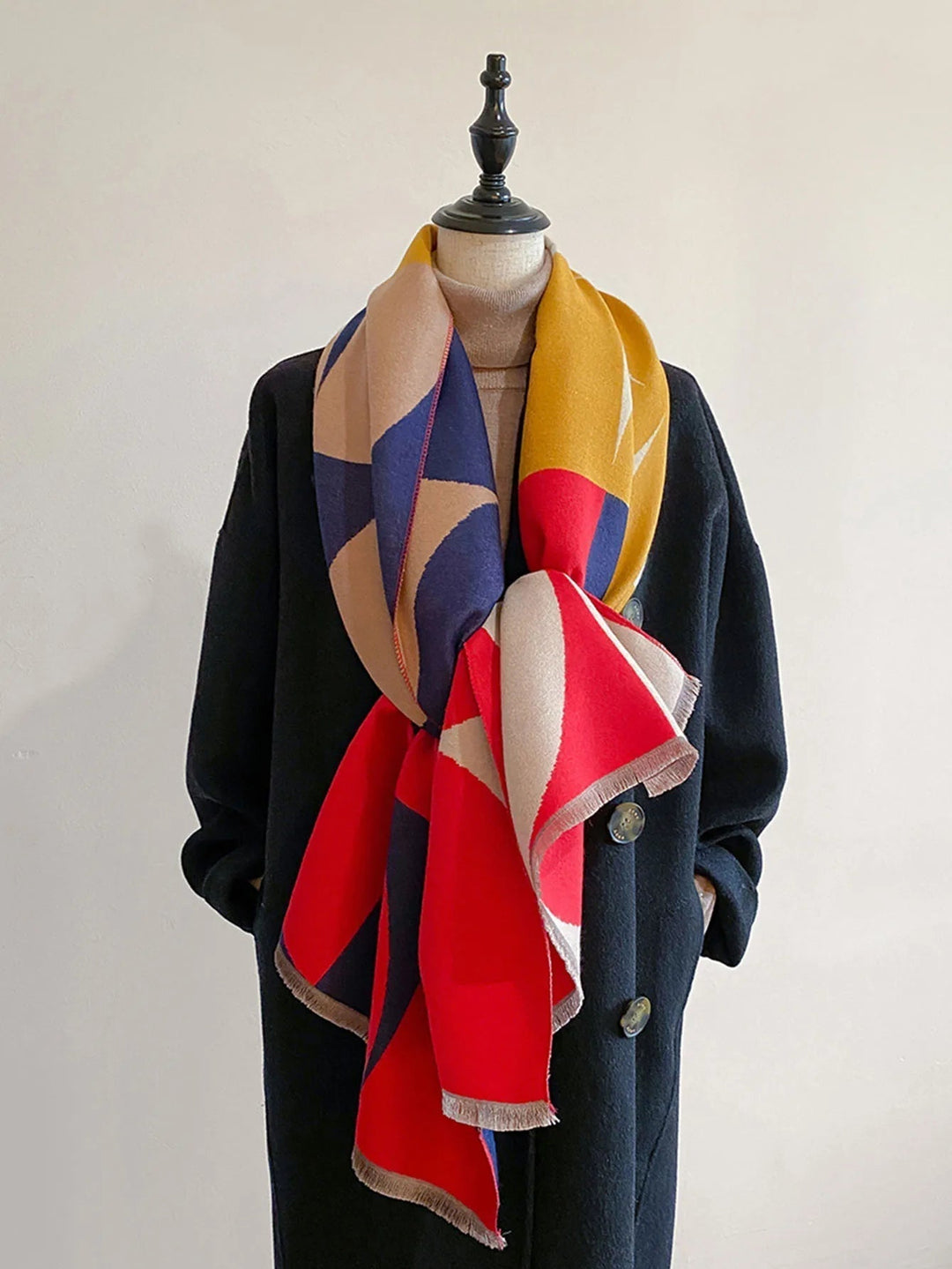 Odette | Women's Reversible Geometric Print Scarf - Purple - Image 5