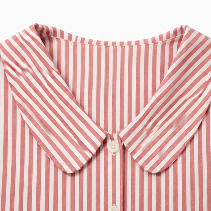 Opaline | Women's Striped Sailor Collar Blouse - Striped - Image 7