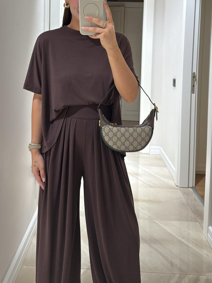 Orinda | Women's Wide-Leg Pants Co-ord Set - Light Grey - Image 8