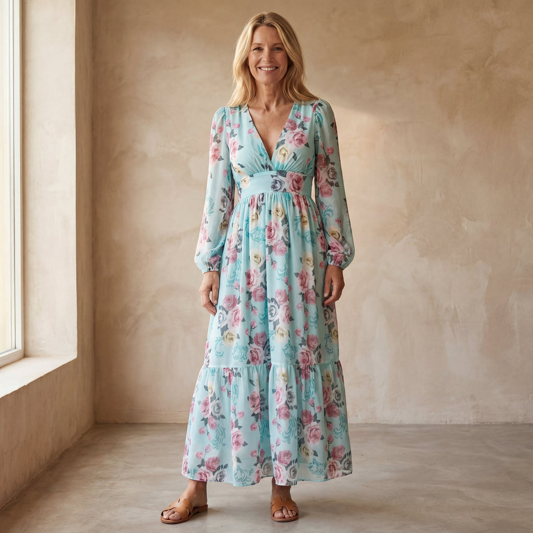 Orinthia | Women's Floral Maxi Dress Long Sleeve - Image 1