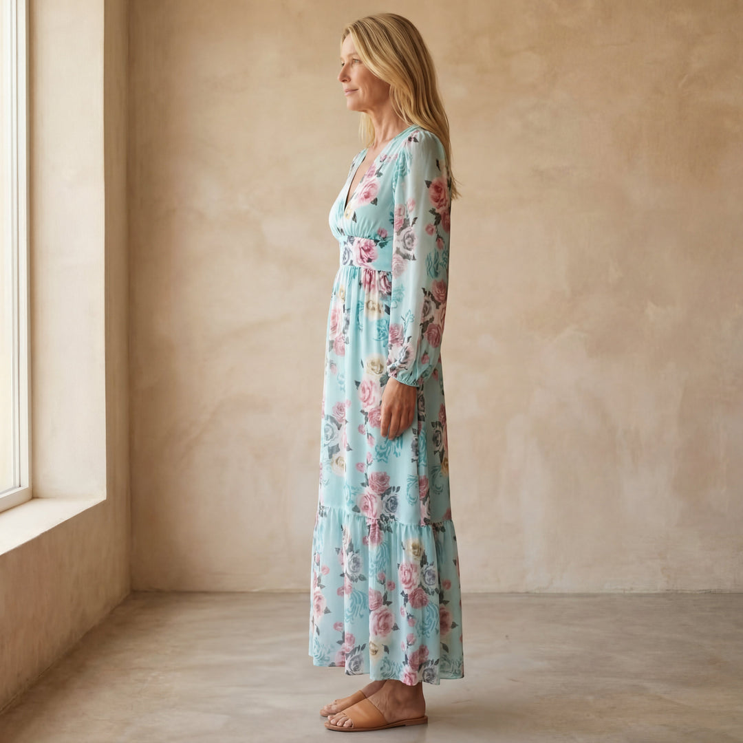 Orinthia | Women's Floral Maxi Dress Long Sleeve - Image 2