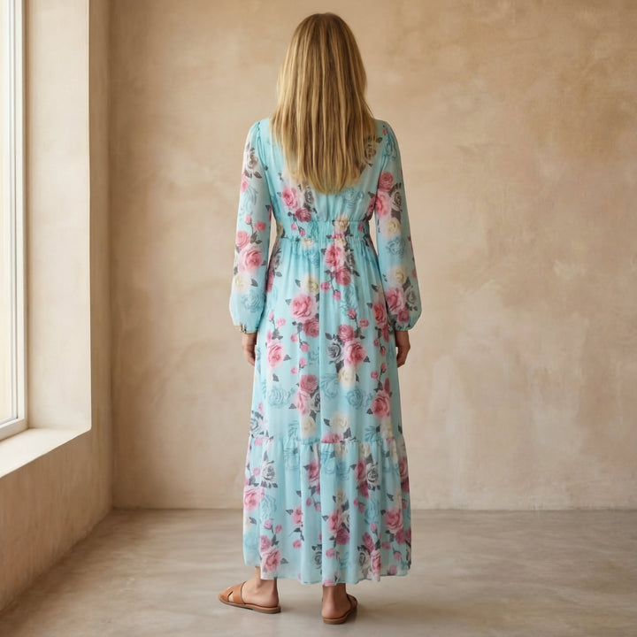 Orinthia | Women's Floral Maxi Dress Long Sleeve - Image 3