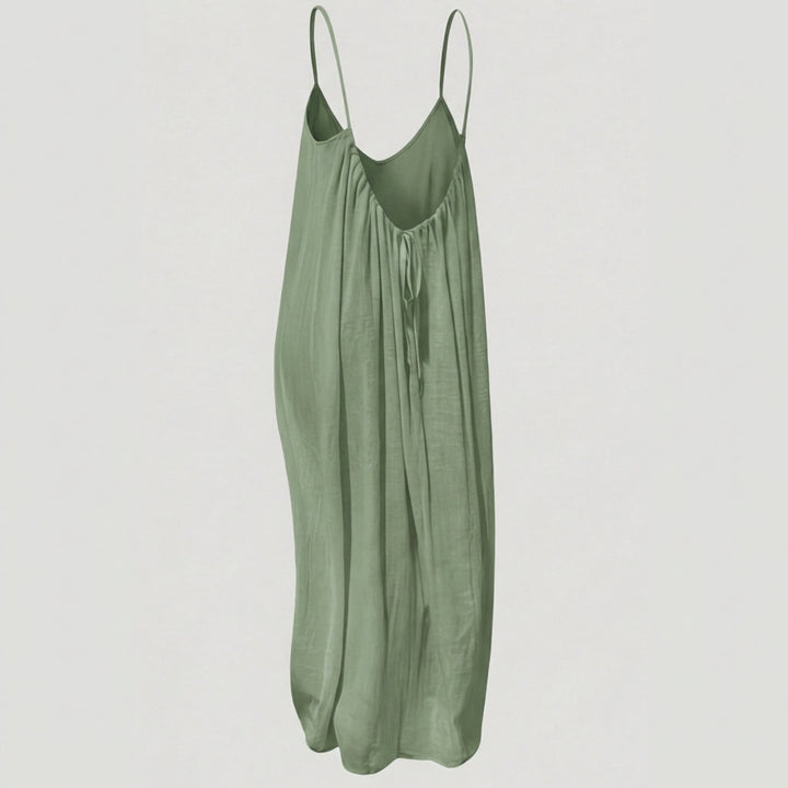 Orinthia | Women's Flowy Maxi Dress with Open Back - Cream - Image 10