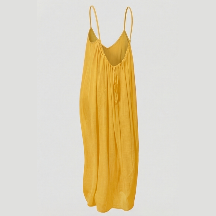 Orinthia | Women's Flowy Maxi Dress with Open Back - Cream - Image 13