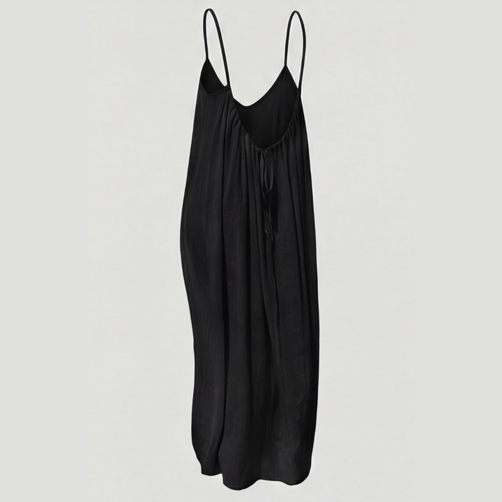 Orinthia | Women's Flowy Maxi Dress with Open Back - Cream - Image 14