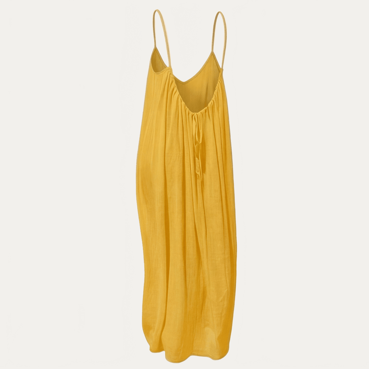 Orinthia | Women's Flowy Maxi Dress with Open Back - Cream - Image 7