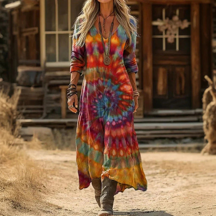 Orvanda | Women's Boho Long Sleeve Maxi Dress - Image 4