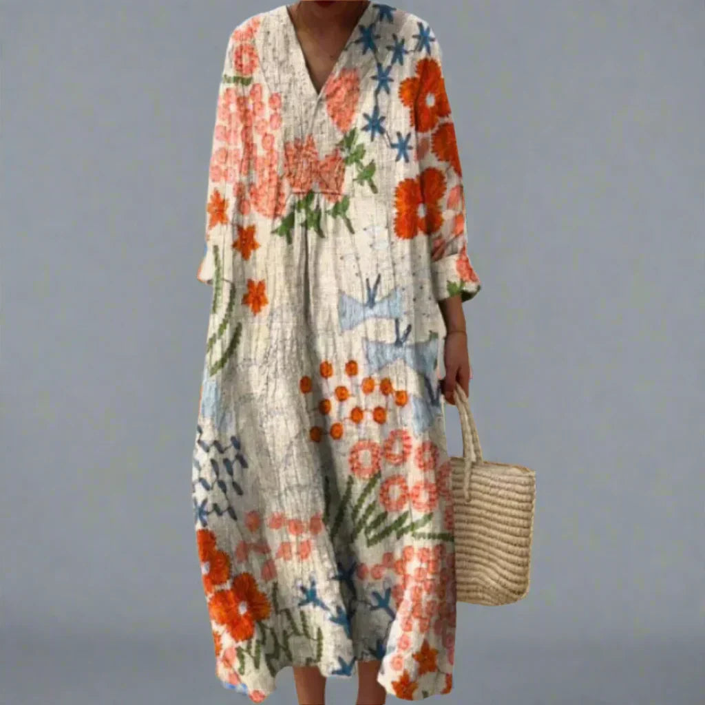 Orvelle | Women's Floral Maxi Dress Long Sleeve - Image 1